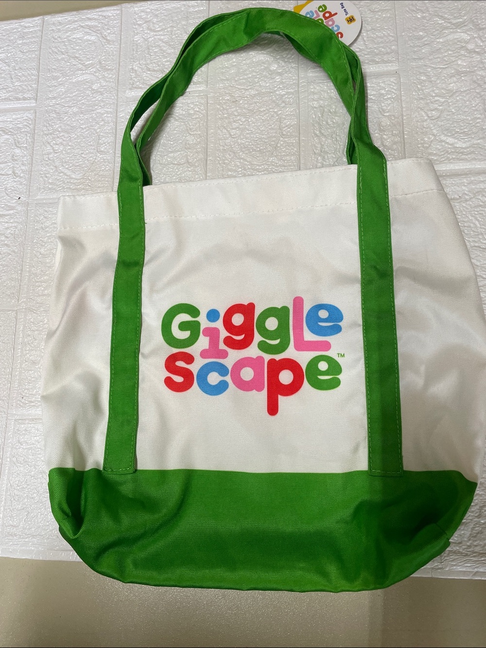 Target Gigglescape Summer Market Tote Stuffed Animal Play Food Bag Green White N